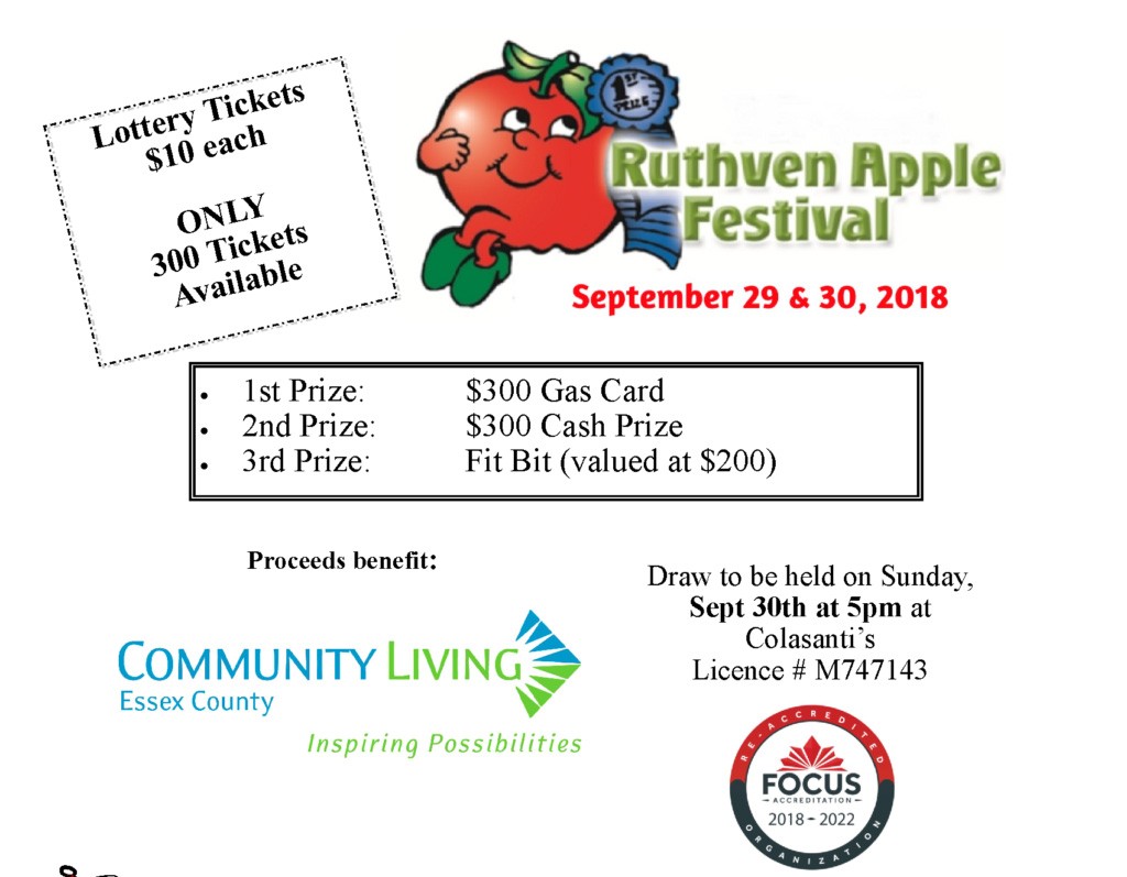 Ruthven Apple Festival Raffle Tickets Now Available!